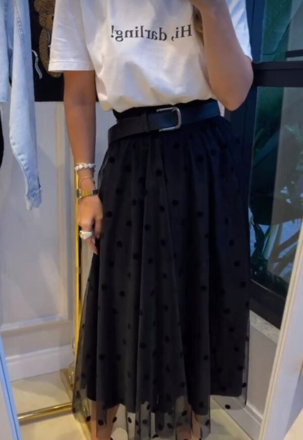 Saia de Tule Kayle Maxi Poá