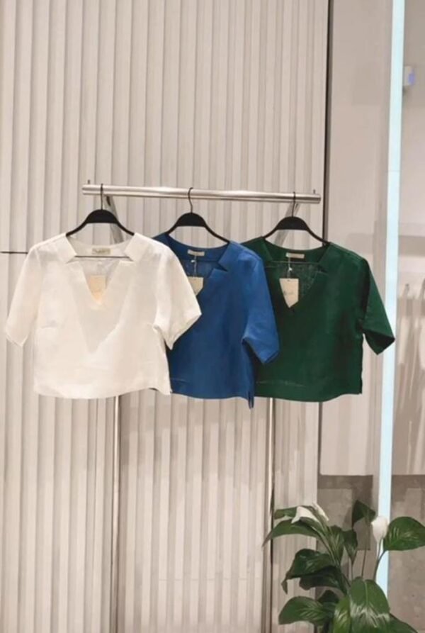 Blusa Decote V de Linho - Image 2